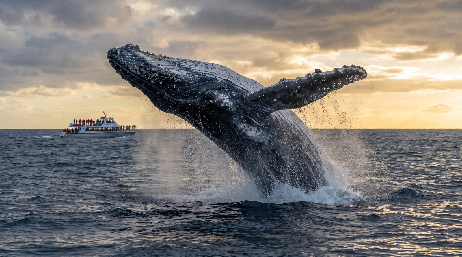 Ballena jorobada emergiendo con vapor visible en Bahía de Banderas, Puerto Vallarta