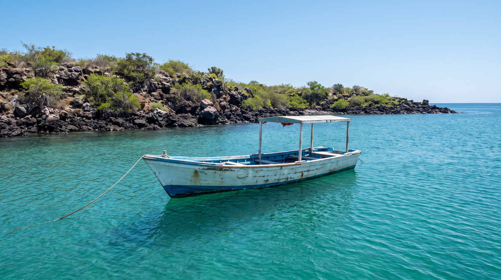 Lancha turística navegando en aguas tranquilas de la Bahía de Banderas